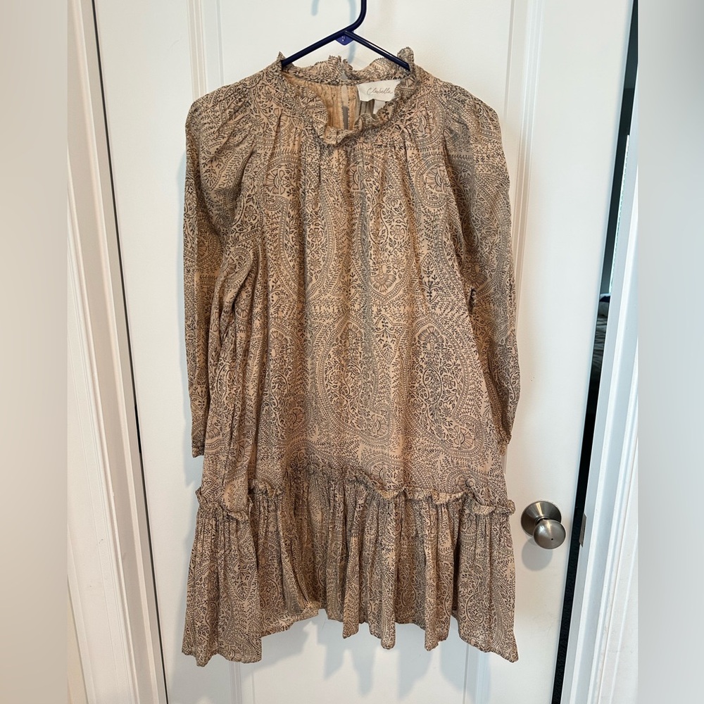 Cleobella Floral Long Sleeve Organic Cotton High Neck Dress